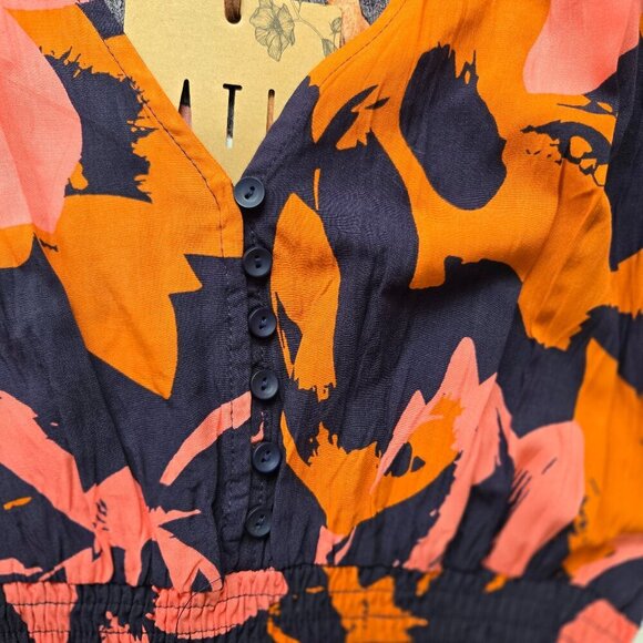 NWT Anthropologie Abel the Label Clare Boho Floral Hi Lo Midi Dress Sz Med - Picture 8 of 11